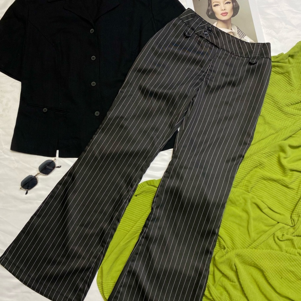 Black Pinstripe Women's Pants